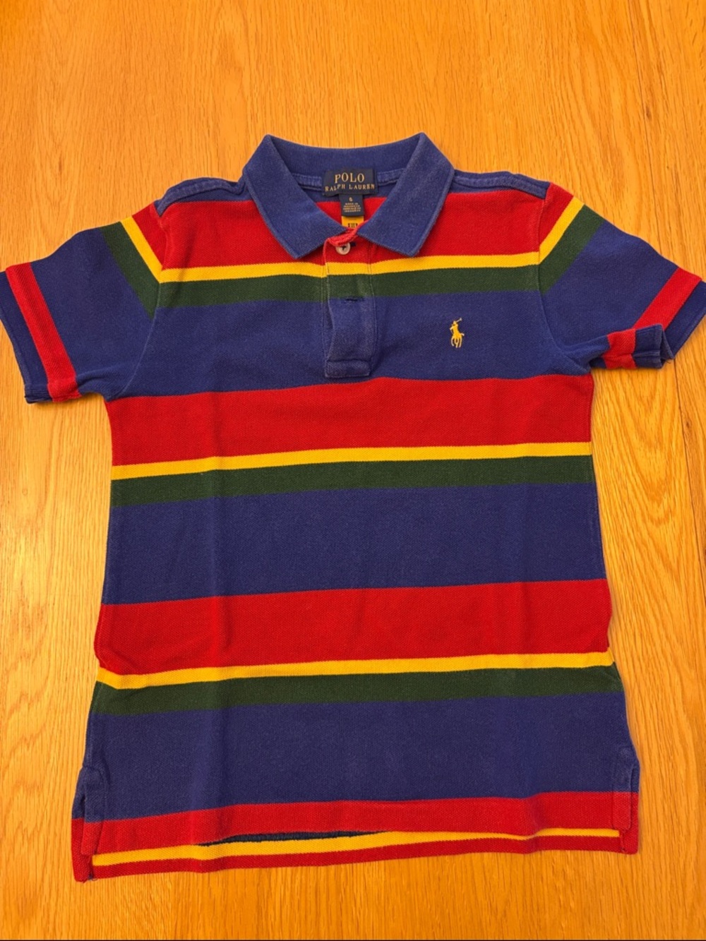 Polo by Ralph Lauren Kids Short Sleeved Polo Multi Stripes Shirt - size 6
